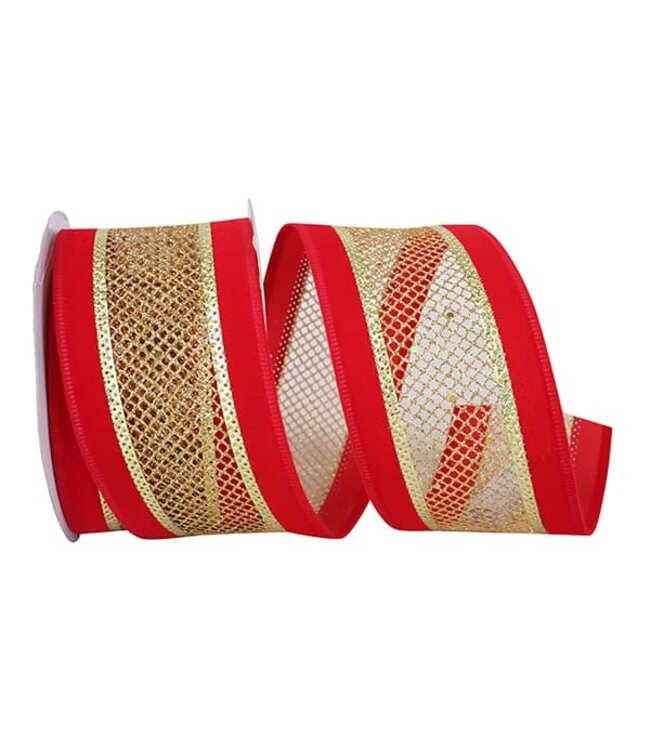 Velvet Mesh Middle Wired Edge Ribbon