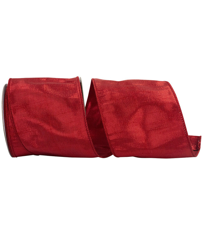 4" Metallic Dupioni Texture Colors Wired Edge Ribbon