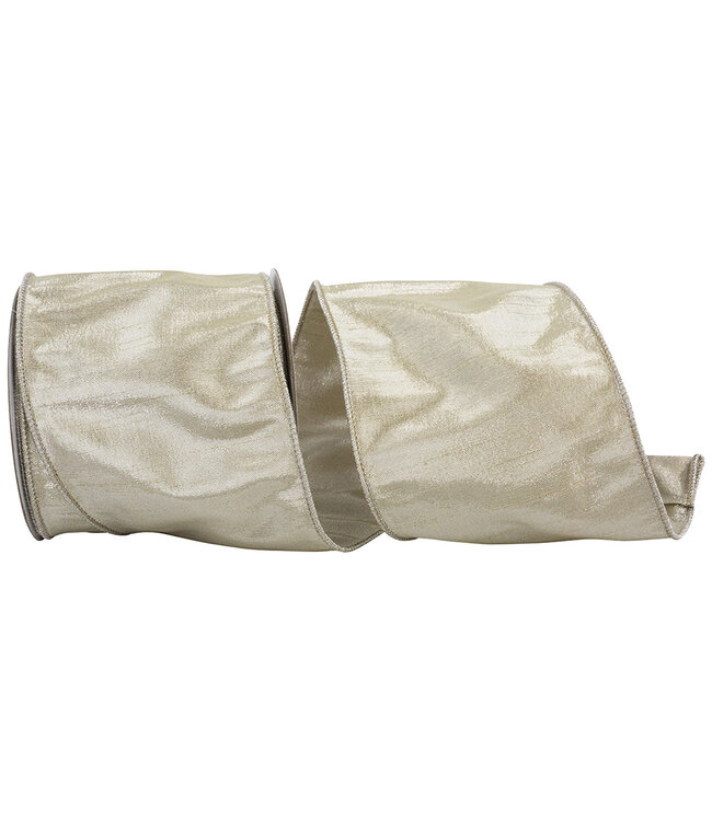 4" Metallic Dupioni Texture Colors Wired Edge Ribbon