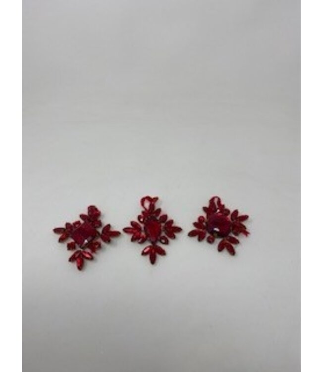 3.5" Red Jeweled Snowflake Ornament