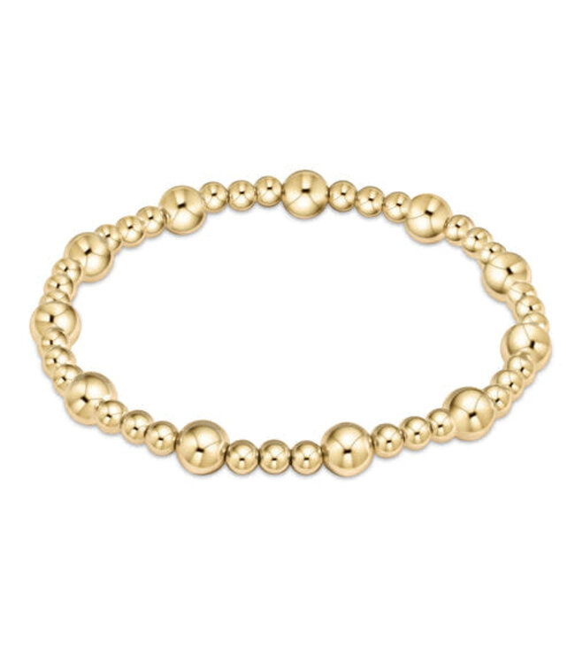ENEWTON Classic Sincerity Pattern 6mm Bead Bracelet - Gold