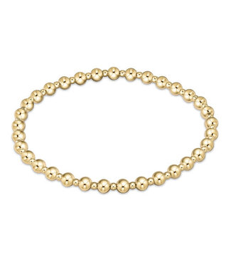 ENEWTON Classic Grateful Pattern 4mm Bead Bracelet - Gold