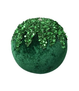 5" Velvet Ball With Dripping Sequin Design
