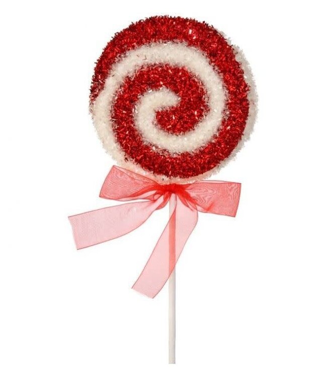 17" Sparkle Candy Swirl Disc W/Bow Lollipop