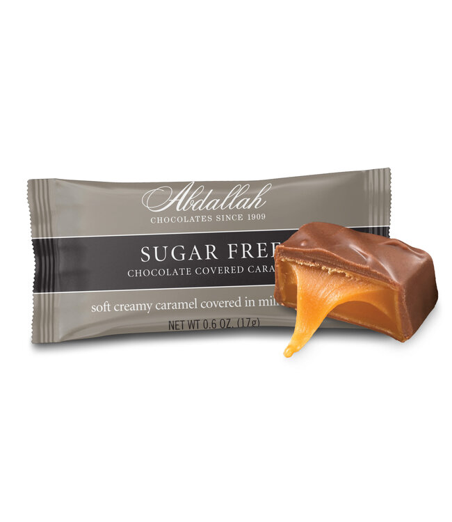 Sugar-free chocolate-covered caramel singles