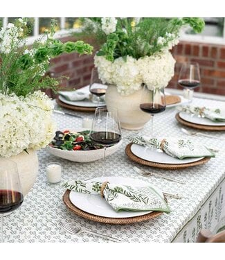 POMEGRANATE Phlox Green Tablecloth