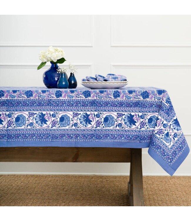 POMEGRANATE Bohemian Floral Purple & Blue Tablecloth