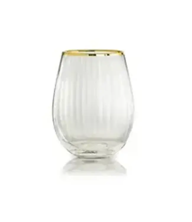 Qualia Glass Gold Rocher Coupe Stemless
