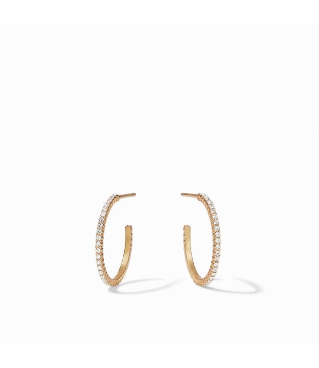 JULIE VOS Windsor Hoop Gold Crystal