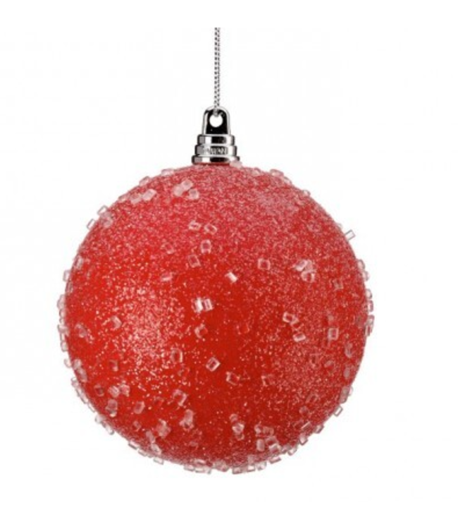 4" Vacuum Plate Matte Sugar Iced Ball Ornament