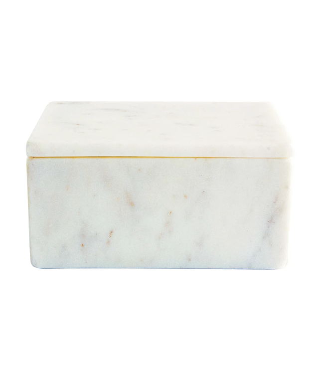 Marble Box With Lid, White