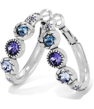 BRIGHTON Halo Trio Hoop Earrings Silver-Tanzanite