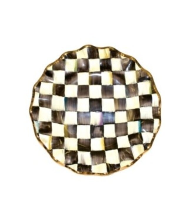 MACKENZIE CHILDS Courtly Check Ceramic Fluted Dinner Plate