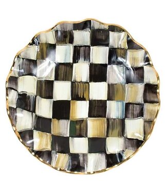 MACKENZIE CHILDS Courtly Check Ceramic Fluted Dessert Plate