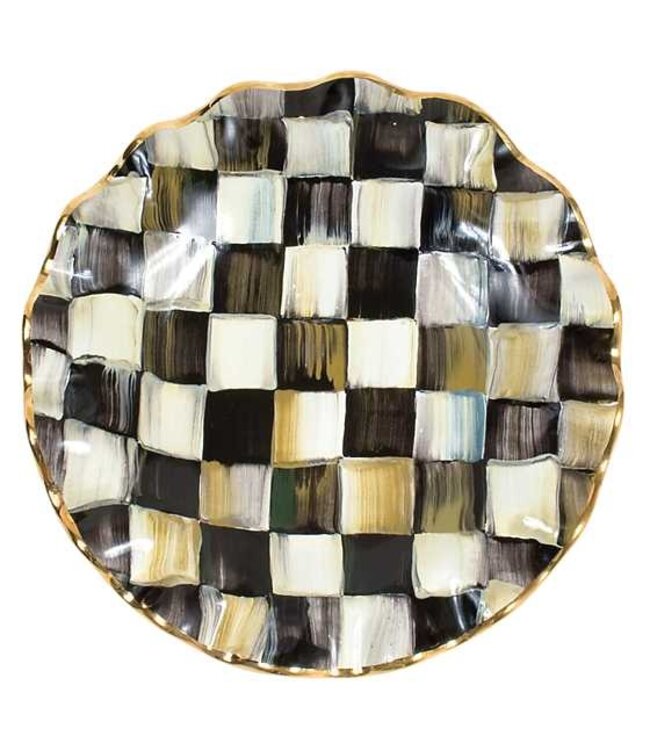 MACKENZIE CHILDS Courtly Check Ceramic Fluted Dessert Plate