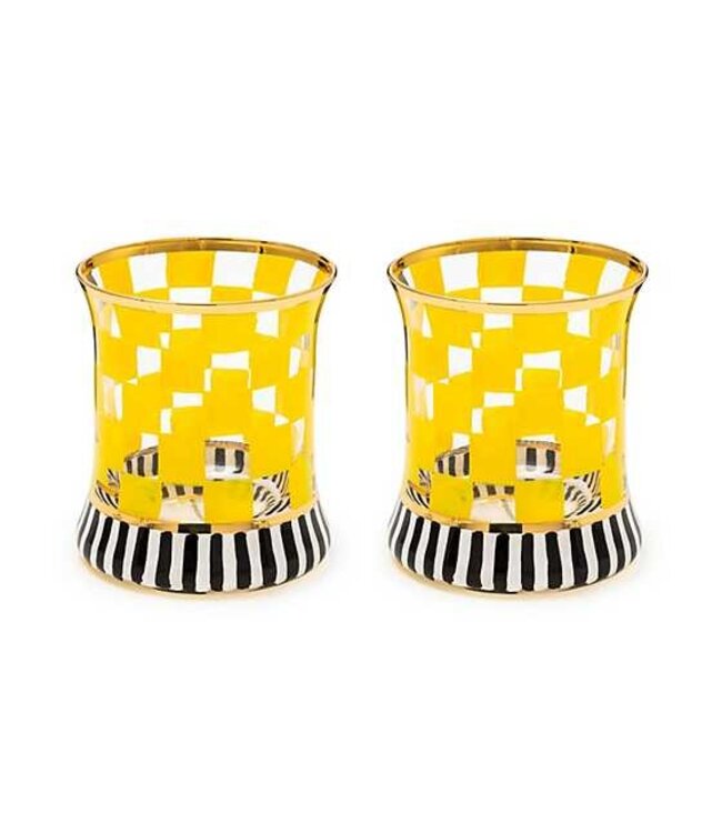 MACKENZIE CHILDS Carnival Tumbler Glass