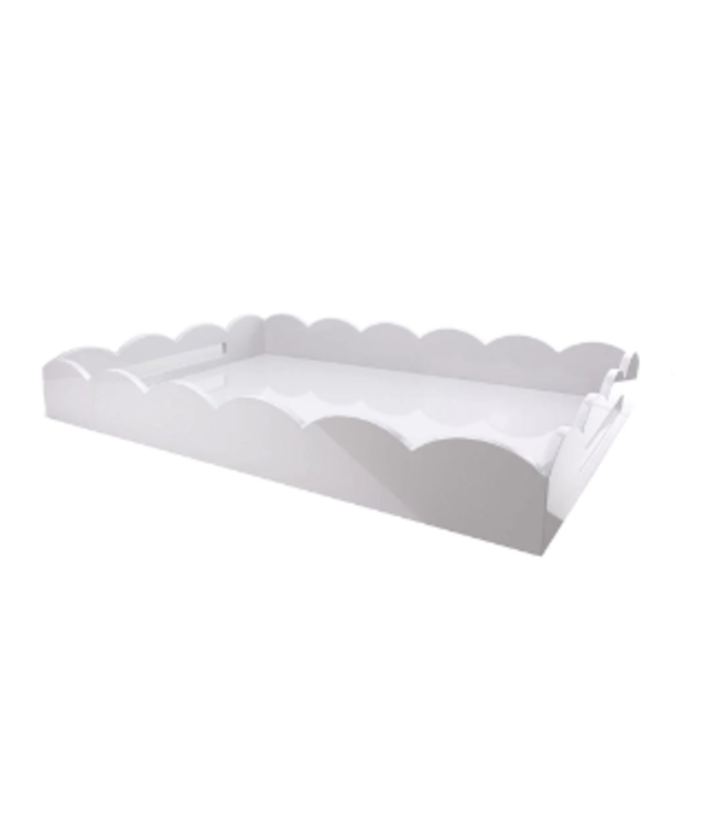 ADDISON ROSS White Large Lacquered Scallop Serving Tray
