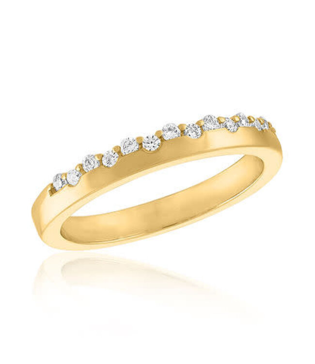 CZ Crusted Band Gold Layers Ring