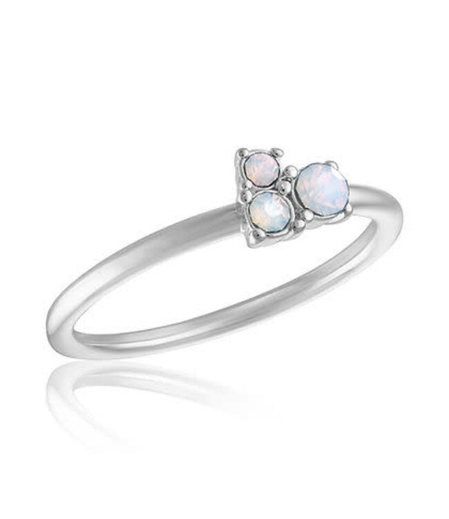 White Opal Trio Stack Ring