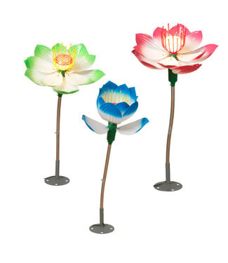 45.3"H Electric Lighted Animated Lotus Flower w/ Ground Stake