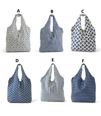 Chinoiserie Blue and White Reusable Market Bag