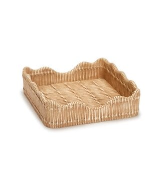 Scalloped Edge Basket Weave Pattern Luncheon Napkin Holder