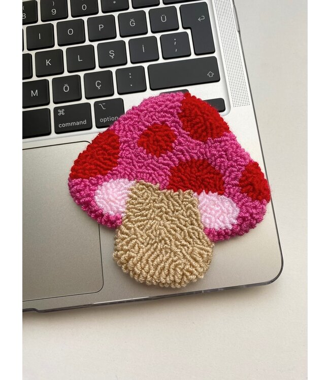 Punch Needle Coasters, Colorful Mushroom Coasters