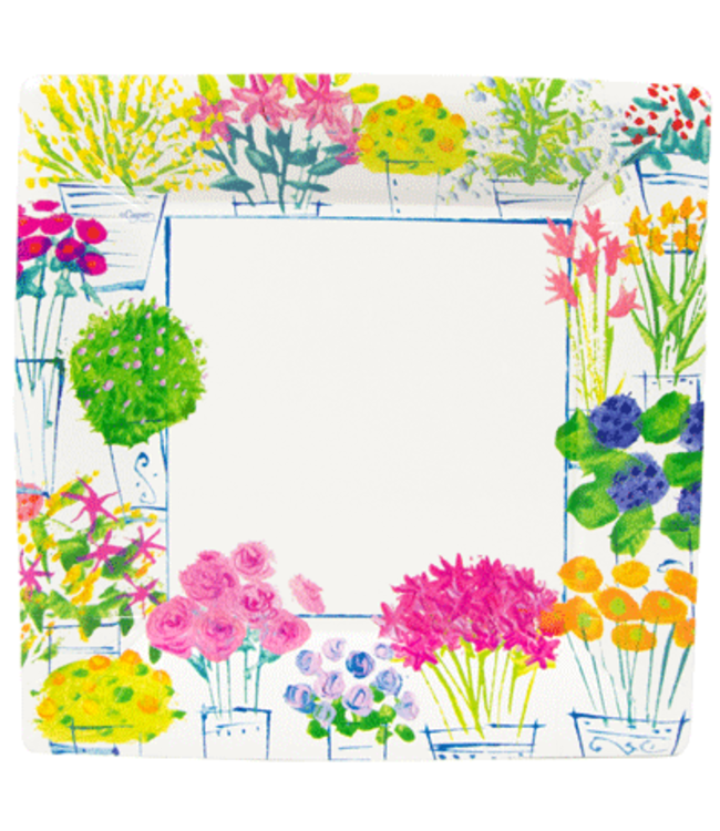 Salad/Dessert Plates Square Flower Market