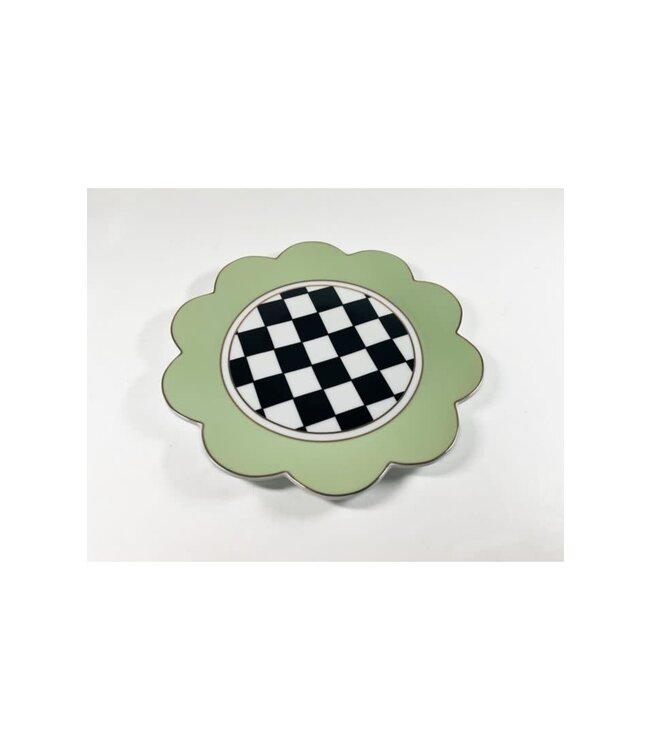 MACKENZIE CHILDS Butterfly Toile Dinner Plate