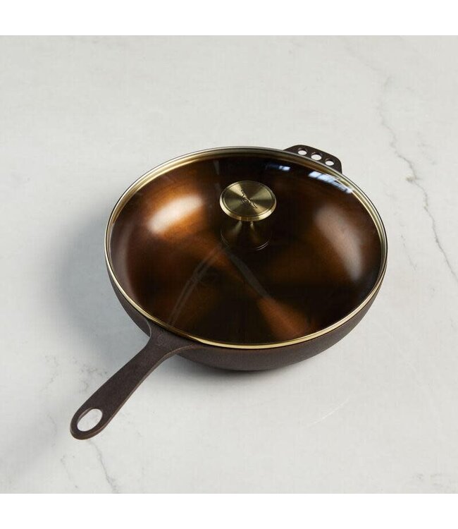 SMITHEY IRONWARE No. 11 Deep Skillet With Glass Lid