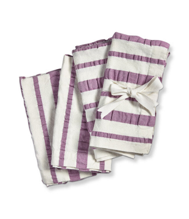 Seersucker Stripe Napkin Lavender - Sold as Set