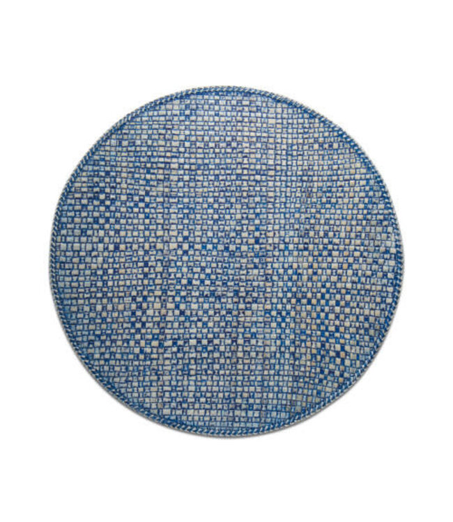 Pantai Blue Round Single Placemat 15 inch Blue
