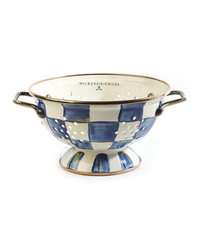 MACKENZIE CHILDS Royal Check Enamel Colander - Small