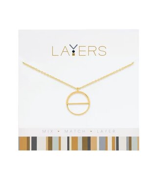 Gold Stone Half Circle Layers Necklace