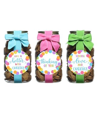 Chocolate Chip Cookies Swirl Letters Quart Jars