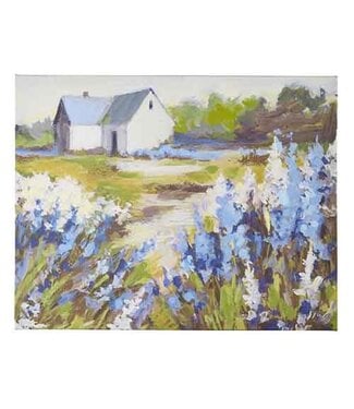 27.5 Lavender Field with Barn Canvas Wall Art