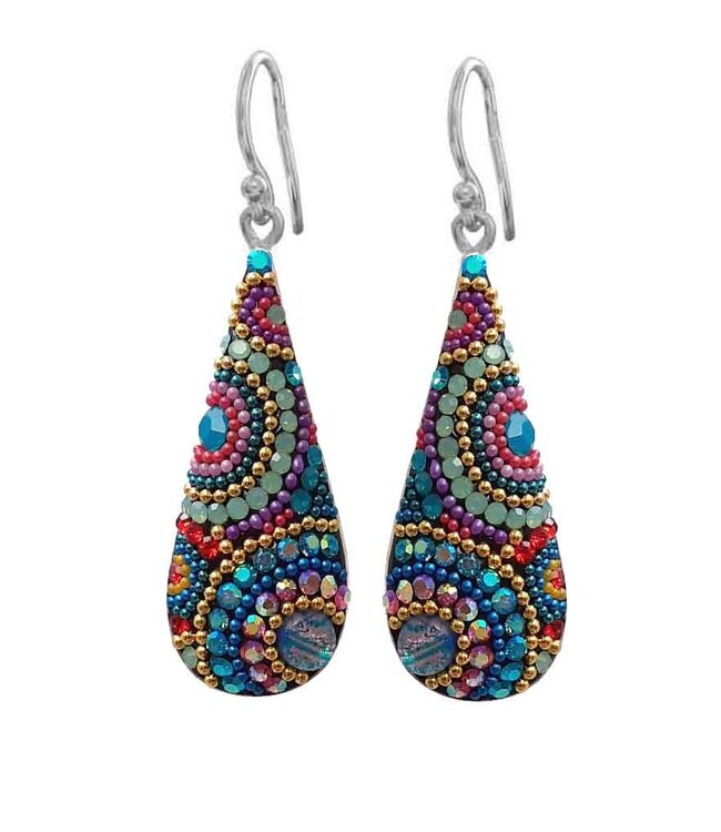 MOSAICO JEWELRY Long Teardrop Mosaic Earrings