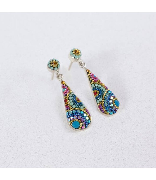 MOSAICO JEWELRY Royal Long Drop Stud Earrings