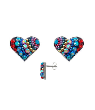 MOSAICO JEWELRY Heart Post Earrings