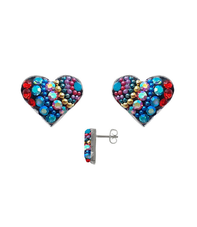 MOSAICO JEWELRY Heart Post Earrings