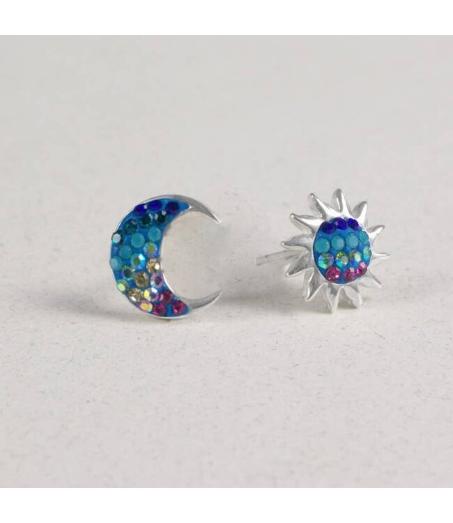 MOSAICO JEWELRY Moon - Sun Stud Earrings