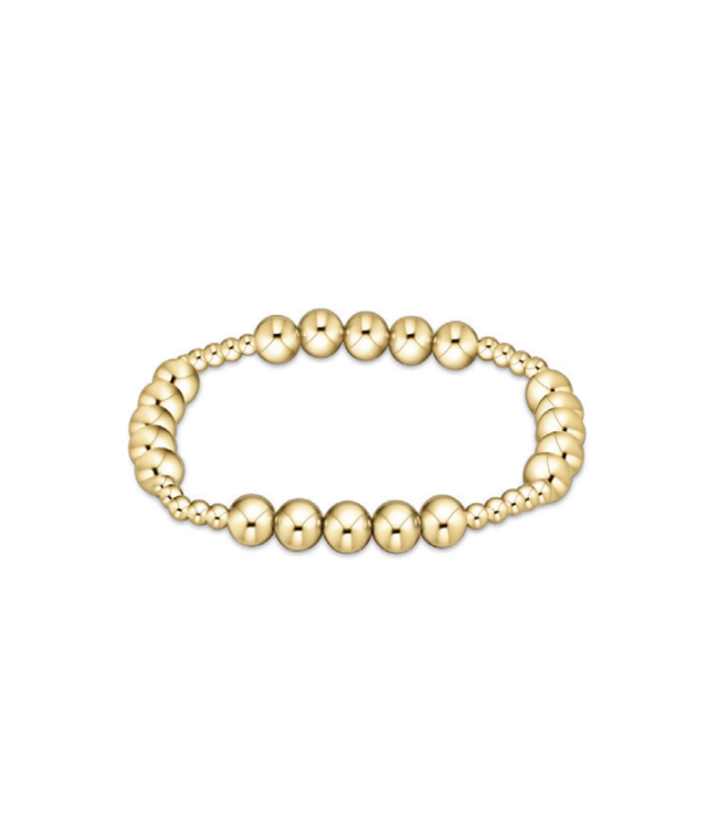 ENEWTON Classic Blissful Pattern 3mm Bead Bracelet - 6mm Gold