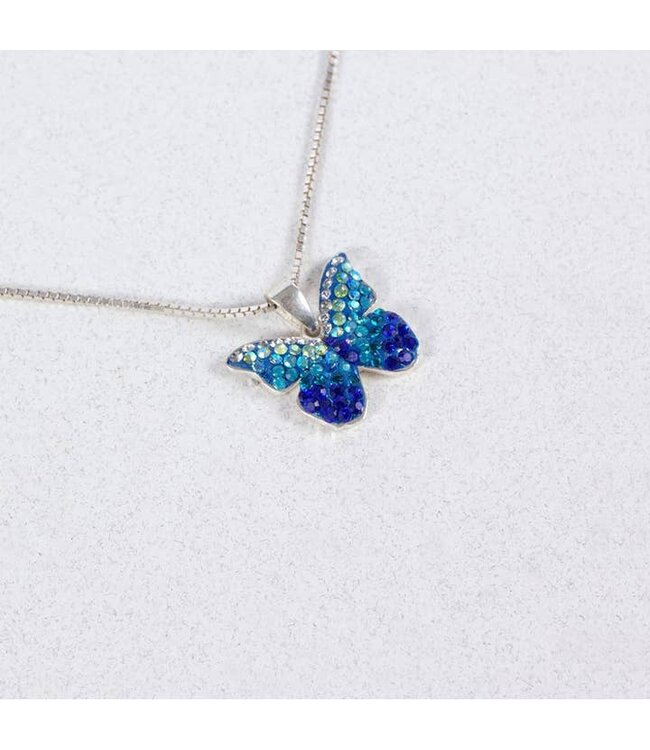 MOSAICO JEWELRY Small Mariposa Pendant Necklace Blue