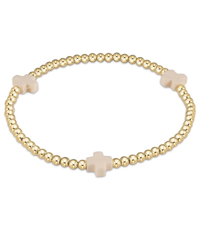 ENEWTON Enewton Extends - Signature Cross Gold Pattern 3MM Bead Bracelet