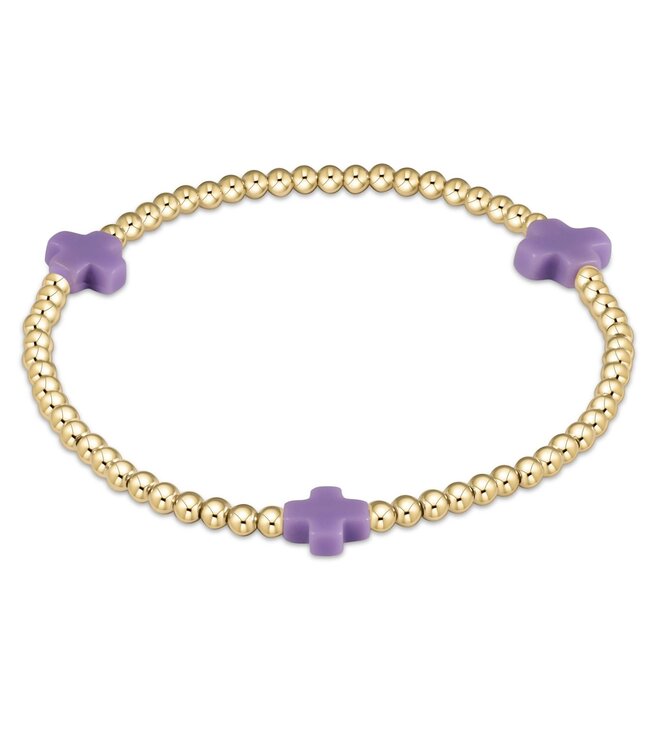 ENEWTON Signature Cross Gold Pattern 3mm Bead Bracelet