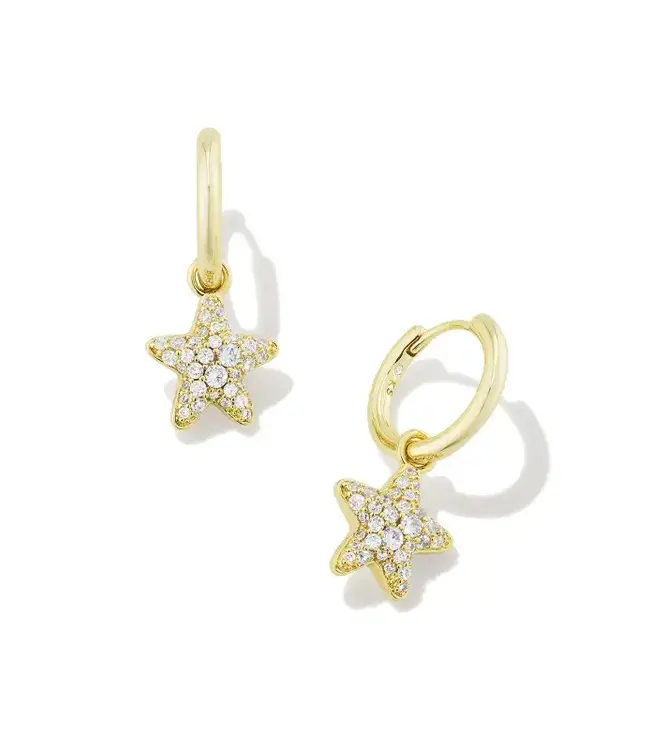 KENDRA SCOTT Jae Star Pave Huggie Earrings