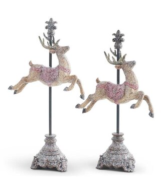 Glittered Resin Finial Reindeers