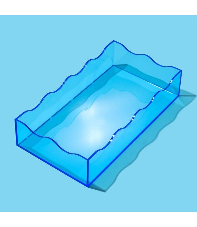 Wavy Rectangle Tray Small - Blue
