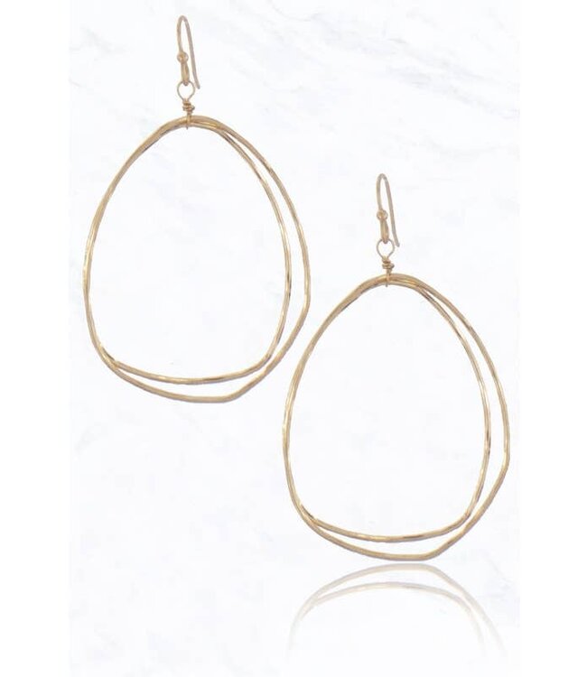 2 Wire Metal Earrings Gold