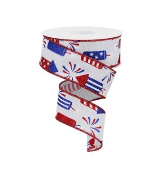 1.5" x 10yd Firecrackers Ribbon